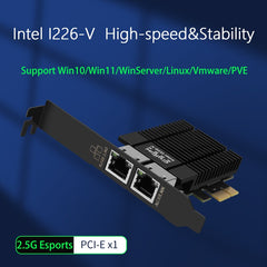 【Not Sold Separately】SINGLE 2.5G DUAL 2.5G NETWORD CARD FOR DESKTOP COMPUTER OR SERVER PCIE SLOT SUPPORT WINDOWS AND LINUX