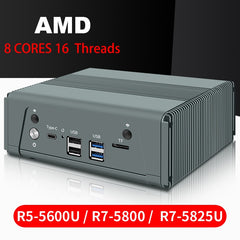 AMD RYZEN R5-5600U/R7-5825U LOW-POWER 8-CORES 16-THREADS SOFT ROUTING ESXI Proxmox PFsense MINI HOST I226-V NVME ALUMINUM CASE