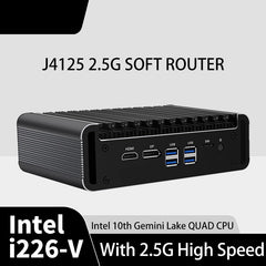 J4125 SOFT ROUTER I226/2.5G NIC DUAL MEMORY CARD SLOT MINI-HOST /IKUAI/NAS/PVE/ESXI ENERGY-SAVING COMPUTER FANLESS MINIPC