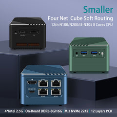 M1 12th Gen Alder Lake i3 N305 N100 4xIntel 2.5G LAN Firewall Computer Super Mini Soft Router Type-C Proxmox pfSense ESXi