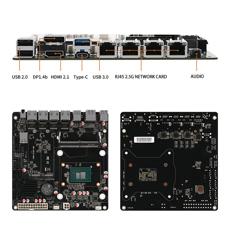 N100/I3-N305 NAS BOARD/4X 2.5G/6X SATA3.0/2X M.2 NVME/PCIE*1/115X RADIATOR ITX BOARD TYPE