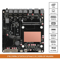 N100/I3-N305 NAS BOARD/4X 2.5G/6X SATA3.0/2X M.2 NVME/PCIE*1/115X RADIATOR ITX BOARD TYPE
