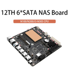 N100/I3-N305 NAS BOARD/4X 2.5G/6X SATA3.0/2X M.2 NVME/PCIE*1/115X RADIATOR ITX BOARD TYPE