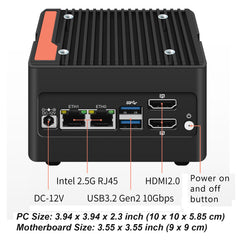 4-Bay NAS Pocket PC Dual 2.5GbE i226-v LAN Ports, 12th Gen. N100/N305 with DDR5 MAX 48GB, 4 M.2 NVMe 2280, Dual 4K Display, 2 USB3.2 10Gbps for Micro Firewall Router/NAS Mini Computer