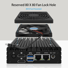X86-P5 SUPER MINI ROUTER 12TH GEN INTEL N100 N305 DDR5 4800MHZ FIREWALL PC 2X I226-V 2.5G LAN GATEWAY Side routing MINI PC