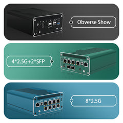 12th generation and 13th generation Core dual 82599 10 Gigabit 4*2.5G 8*2.5G nvme NAS MiniPC ESXI Proxmox PfSense host