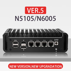 N5105 N6005 I226 NEW UPGRADE V5 VERSION FOUR NETWORK CARD  DUAL M. 2 NVME | DP | TYPE - C M. 2