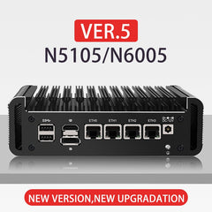 N5105 N6005 I226 NEW UPGRADE V5 VERSION FOUR NETWORK CARD DUAL M. 2 NVME | DP | TYPE - C M. 2